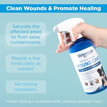 Vetericyn Plus Dog Wound Care Spray, Lick-Safe Wound & Skin Care, 16 oz