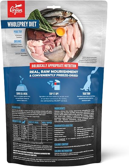 ORIJEN Epic Bites Freeze-Dried Dry Dog Food Original Recipe 6oz Bag