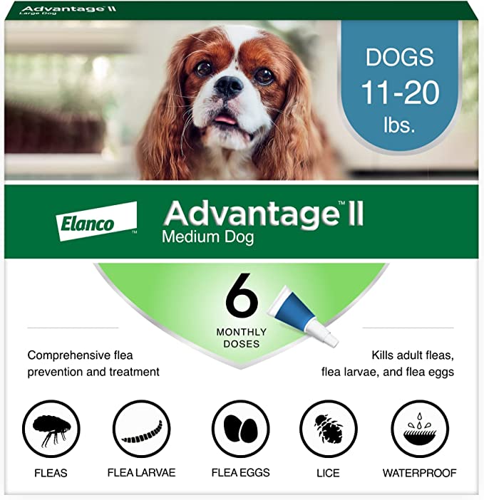 Advantage II Teal 6 pack- Dogs 11 - 20 Lbs