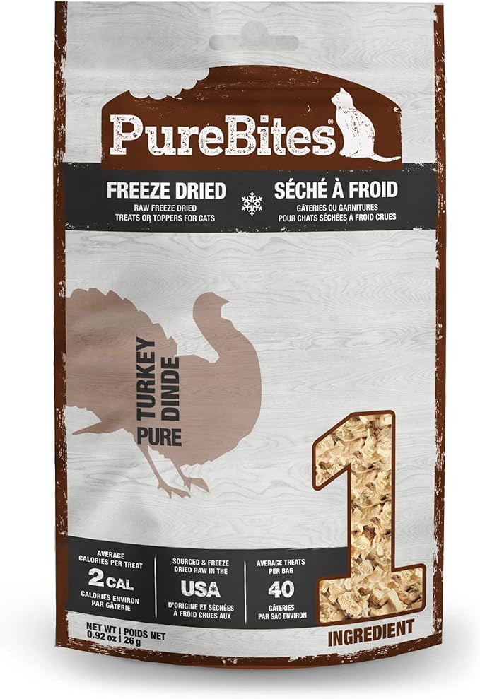 Purebites Freeze Dried Treats, Topper Turkey For Cats .92oz