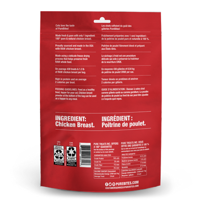 PureBites Freeze Dried Cat Treats, Chicken, 156g | 5.5oz, Jumbo Size 2 Pack