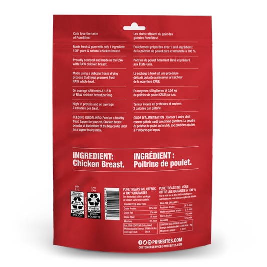 PureBites Freeze Dried Cat Treats, Chicken, 156g | 5.5oz, Jumbo Size 2 Pack