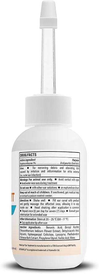 Vetericyn Triple-Action Dog Ear Treatment, Ear Drops with 1% Hydrocortisone