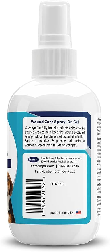 Vetericyn Plus Hydrogel Spray for animals, Wound & Skin Care Gel, 3 oz