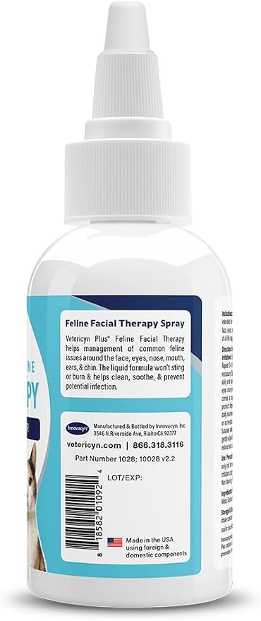 Vetericyn Plus Feline Facial Therapy, Cat Acne Chin Cleanser, 2 oz