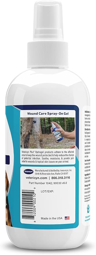 Vetericyn Plus Hydrogel Spray for Dogs, Wound & Skin Care Gel, 8 oz