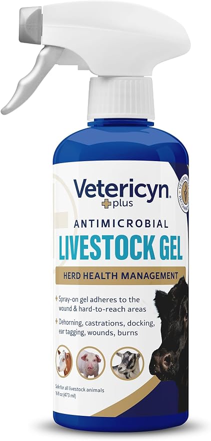 Vetericyn Plus Livestock Utility Gel Spray 16oz