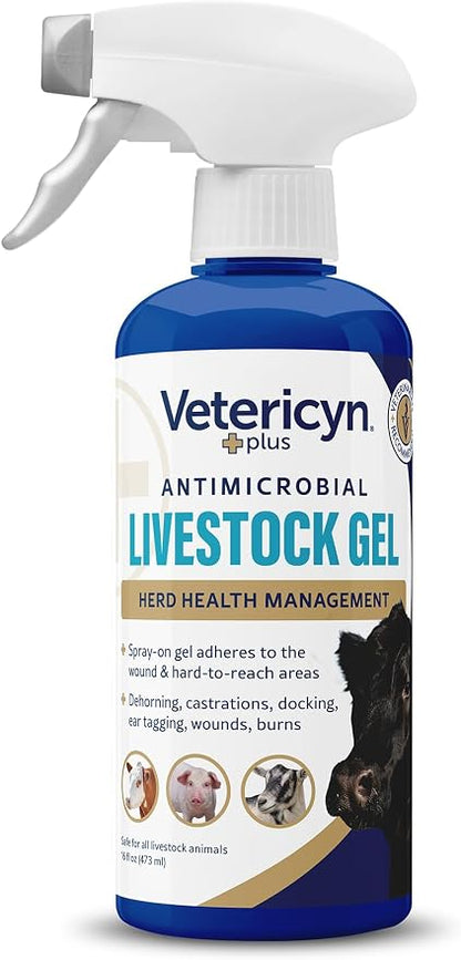 Vetericyn Plus Livestock Utility Gel Spray 16oz