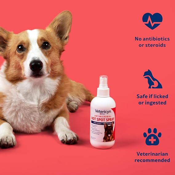 Vetericyn Plus Hot Spot Spray for Dogs, Itch Relief for Dogs & Cats, 8 oz