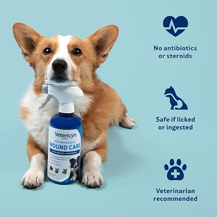 Vetericyn Plus Dog Wound Care Spray, Lick-Safe Wound & Skin Care, 16 oz