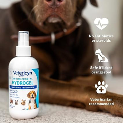 Vetericyn Plus Hydrogel Spray for Dogs, Wound & Skin Care Gel, 8 oz
