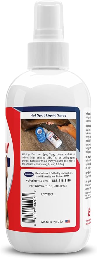 Vetericyn Plus Hot Spot Spray for Dogs, Itch Relief for Dogs & Cats, 8 oz