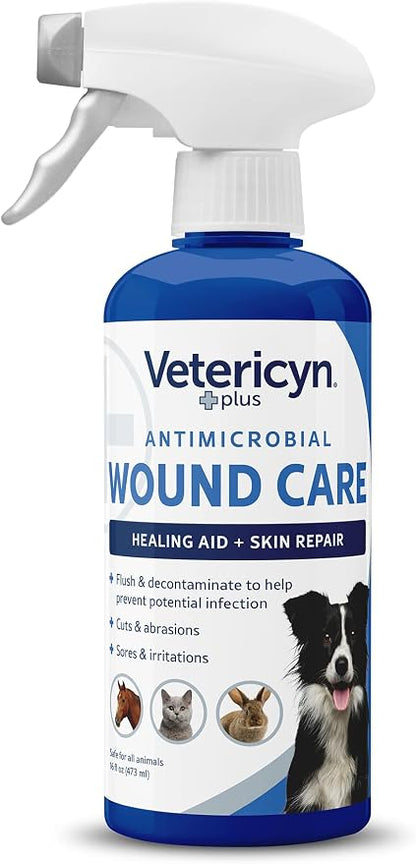 Vetericyn Plus Dog Wound Care Spray, Lick-Safe Wound & Skin Care, 16 oz