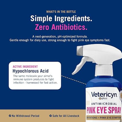 Vetericyn Plus Livestock Pink Eye Spray 16oz