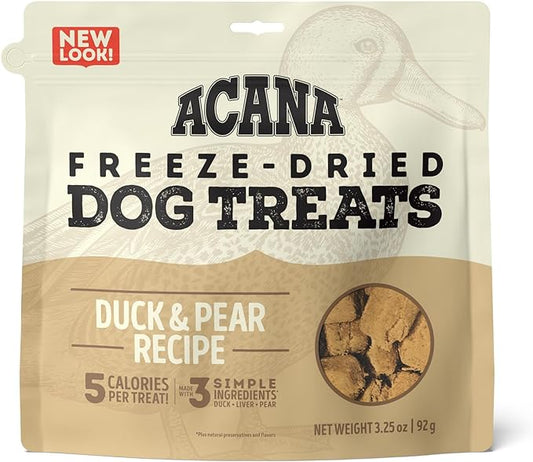 ACANA Freeze Dried Dog Treats, Limited Ingredient Duck and Pears Recipe, 3.25oz
