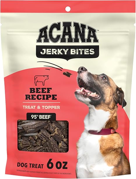 ACANA Jerky Bites Dog Treats Beef Recipe 6oz Bag