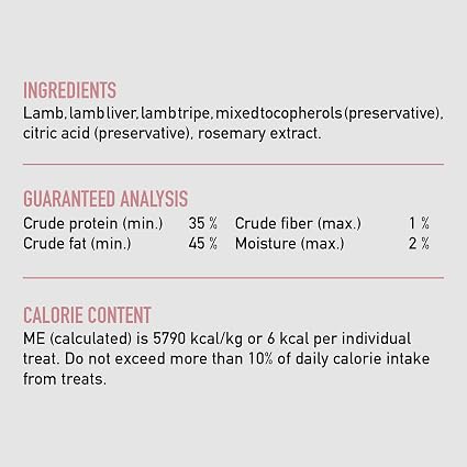ORIJEN WHOLEPREY Freeze Dried Dog Treats Grass Fed Lamb 3.25oz Bag
