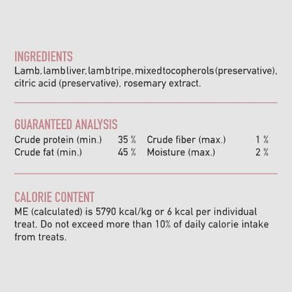 ORIJEN WHOLEPREY Freeze Dried Dog Treats Grass Fed Lamb 3.25oz Bag