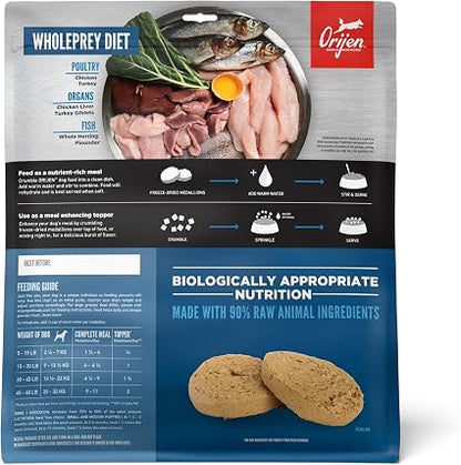 ORIJEN WHOLEPREY Freeze Dried Dog Food & Topper Original 16oz Bag