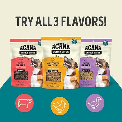 ACANA Jerky Bites Dog Treats Duck Recipe 6oz Bag