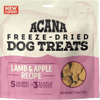 ACANA Freeze Dried Dog Treats, Limited Ingredient Grain Free Lamb & Apple Recipe, 3.25oz
