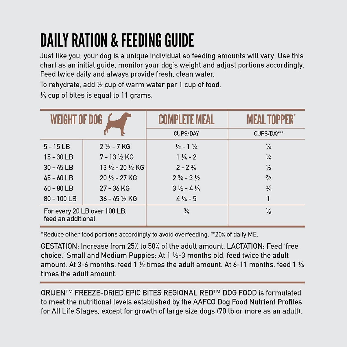 ORIJEN Epic Bites Freeze-Dried Dry Dog Food Regional Red Recipe 6oz Bag