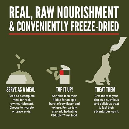 ORIJEN Epic Bites Freeze-Dried Dry Dog Food Tundra Recipe 6oz Bag