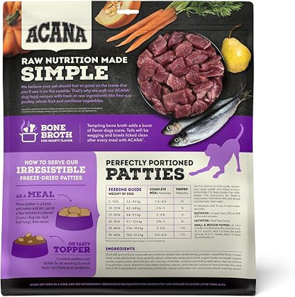 ACANA Freeze Dried Dog Food & Topper Free-Run Duck Patties 14oz Bag