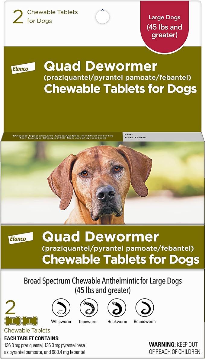 Elanco Quad Dewormer 2 ct. Large Dogs