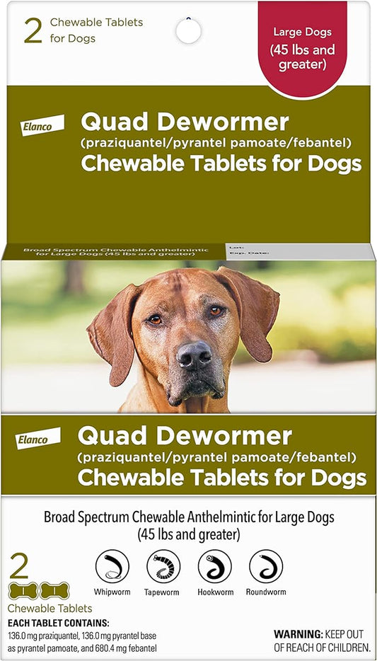 Elanco Quad Dewormer 2 ct. Large Dogs