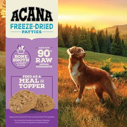 ACANA Freeze Dried Dog Food & Topper Free-Run Duck Patties 14oz Bag