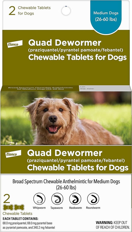 Elanco Quad Dewormer 2 ct. Medium Dogs (26-60 lbs.)