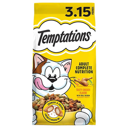 Temptations Tasty Chicken Flavor Adult Dry Cat Food, 3.15 lb. Bag