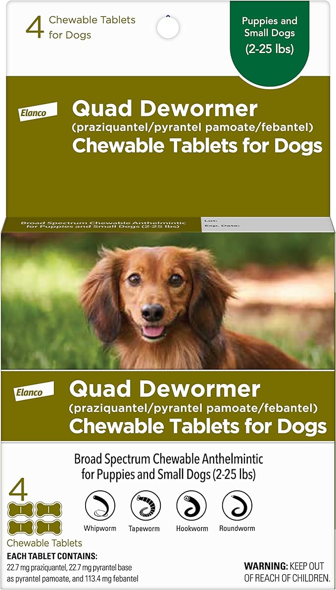 Elanco Quad Dewormer 4 ct. Small Dogs (2-25 lbs.)