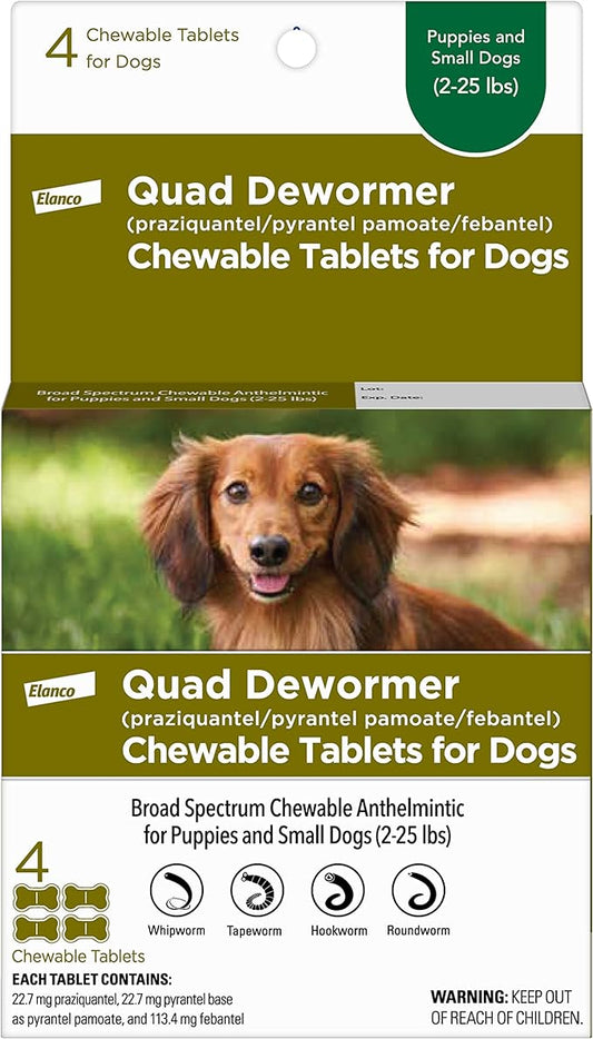 Elanco Quad Dewormer 4 ct. Small Dogs (2-25 lbs.)