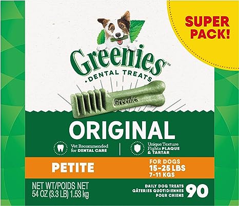 GREENIES Petite Natural Dental Care Dog Treats, 54 oz. Pack (54 Treats)