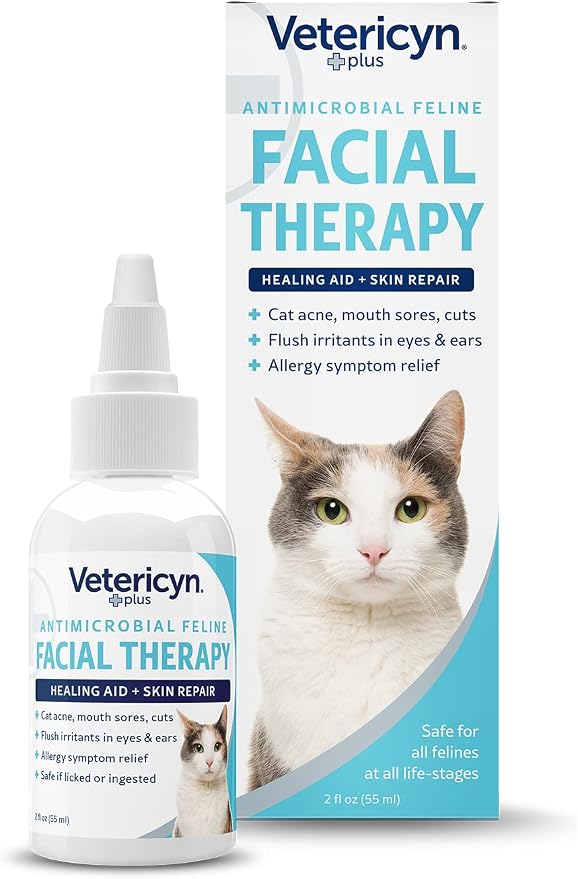 Vetericyn Plus Feline Facial Therapy, Cat Acne Chin Cleanser, 2 oz