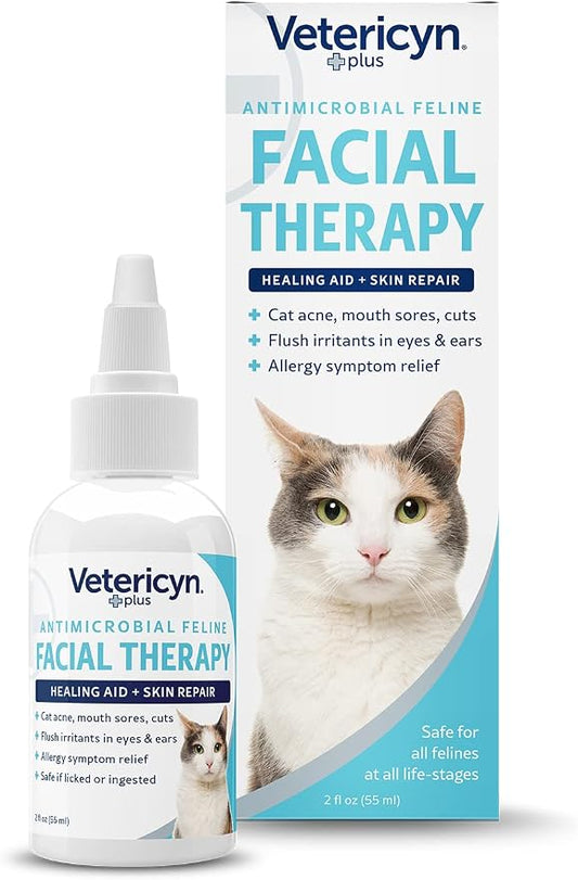 Vetericyn Plus Feline Facial Therapy, Cat Acne Chin Cleanser, 2 oz