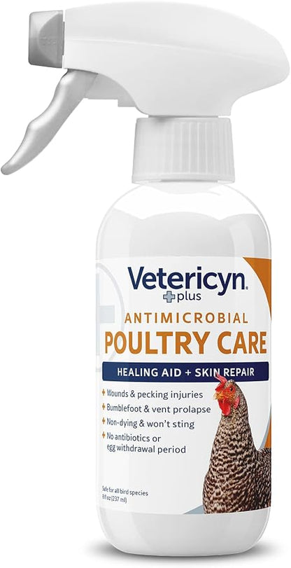 Vetericyn Plus Poultry Wound Care Spray, Healing Aid & Skin Repair, 8 oz