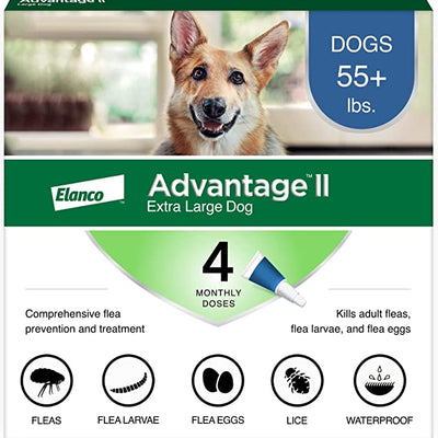 Advantage II Blue 4 pack- Dogs over 55 pounds