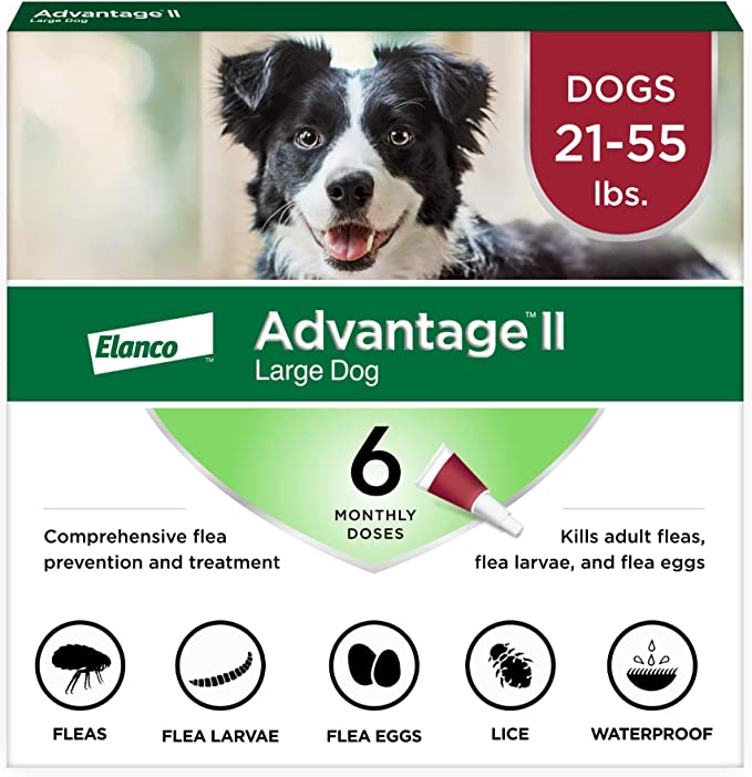 Advantage II Red 6 pack- Dogs 21 - 55 Lbs