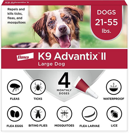 K9 Advantix II for Dogs 21 to 55 pounds (Red 4 Pack)