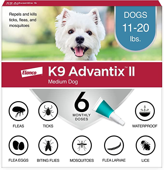 K9 Advantix II for Dogs 11 to 20 pounds (Teal 6 Pack)