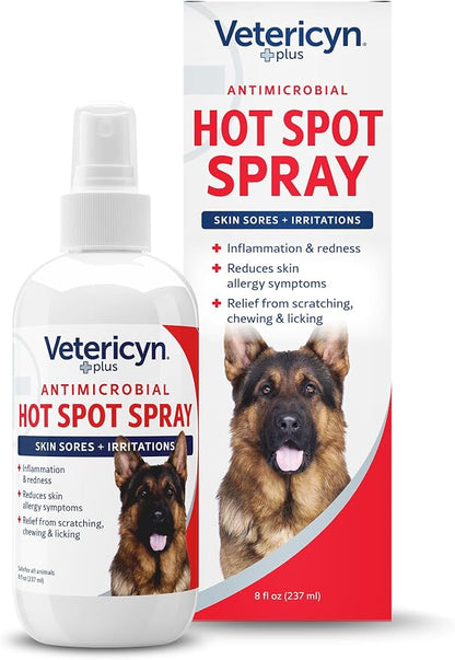 Vetericyn Plus Hot Spot Spray for Dogs, Itch Relief for Dogs & Cats, 8 oz