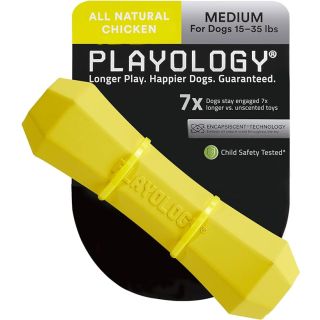 Playology Squeaky Chew Stick Dog Toy, for Medium to Large Dogs (15lbs - 35lbs) Chicken Scented