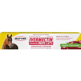 DURVET Equine Ivermectin Paste 1.87% for Horses Apple flavor 6.08 g