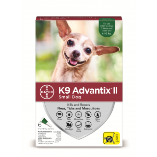 K9 Advantix II Green 10 pounds and under - 12 pack