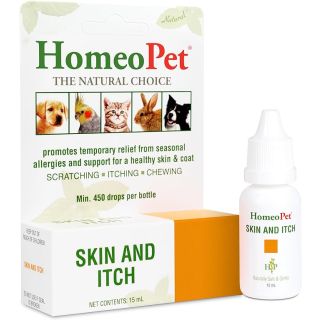 HomeoPet Skin and Itch, Safe and Natural Itch Relief for Dogs and Cats, Coat and Skin Soother for Pets, 15ml