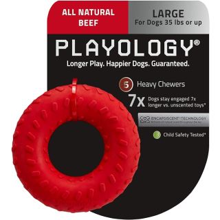 Playology Dual Layer Ring Toy, for Large Dogs (35lbs and Up)  Beef Scented
