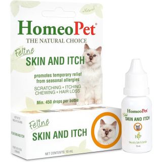 HomeoPet Feline Skin and Itch, Cat Skin-Soothing Medicine, Safe and Natural Skin and Itch Support for Cats, 15